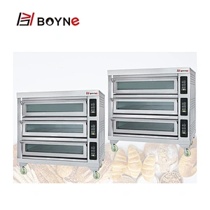 Commercial Bakery Shop Three Deck Nine Trays Microcomputer Electric Bakery Oven