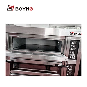 Commercial Bakery Shop Computer Control Stainless Steel Gas Three Deck Six Trays Bread Oven