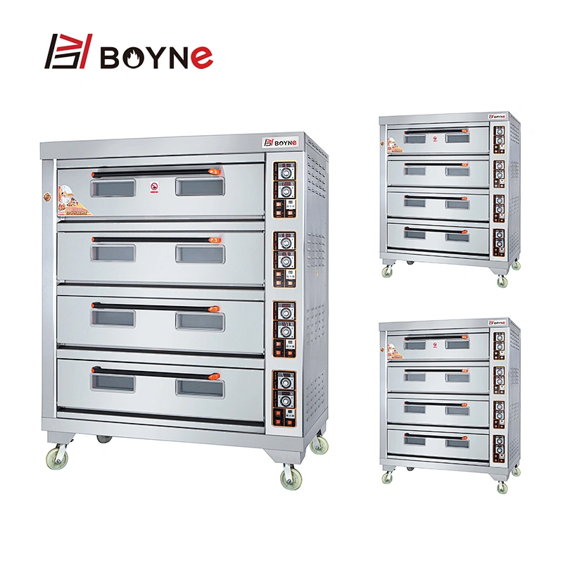 Big Capacity Commercial Bread Electric Stainless Steel Four Deck Twelve Trays Bakery Deck Oven