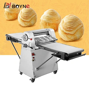 Boyne Kitchen Equipment Table Top Commercial Stainless Steel Roller Machine Continuous Croissant Dough Sheeter For Bakery