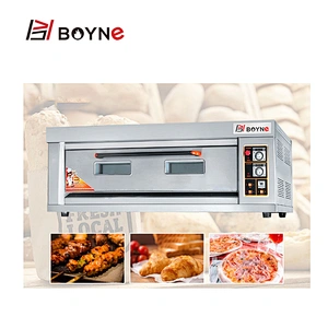 Commercial Bakery Shop Stainless Steel Gas One Deck Three Trays Bread Bakery Oven