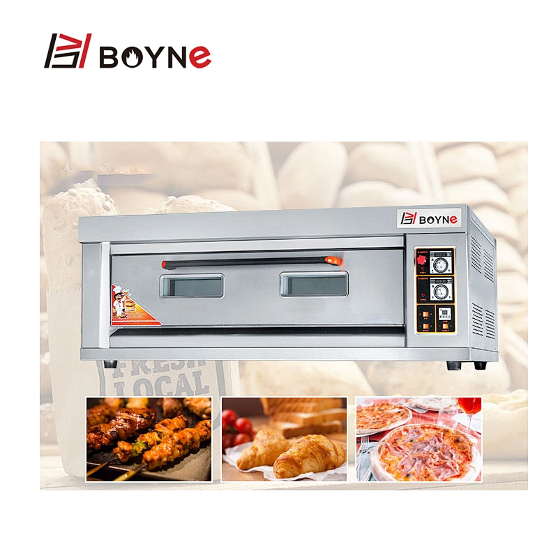 Commercial Bakery Shop Stainless Steel Gas One Deck Three Trays Bread Bakery Oven