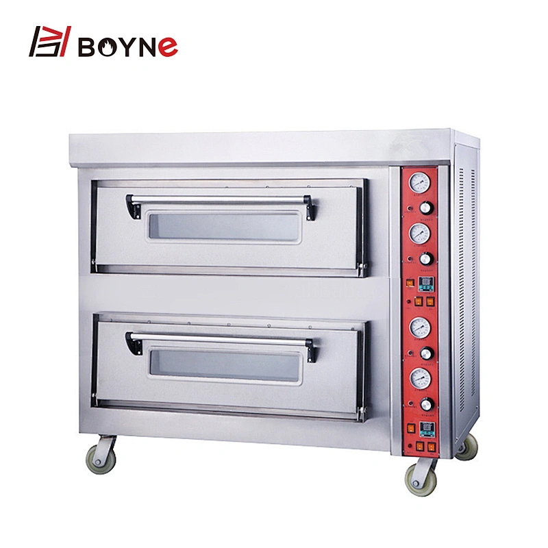 Commercial Pizza Oven LPG Double Deck With Thermometer For Hotel Restaurant/ Deck Oven for Pizza/gas pizza fumace