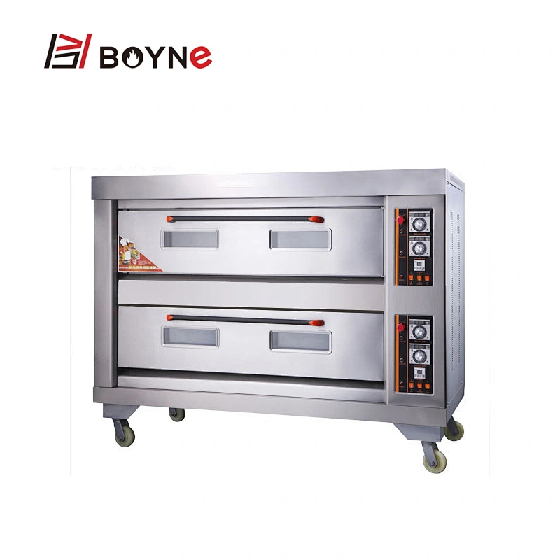 Stainless Steel Commercial Kitchen Gas Bakery Two Deck Six Tray Oven
