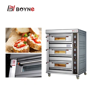 Commercial Mechanical Control  Gas Three Layer Six Trays Bakery Deck Oven For Sale