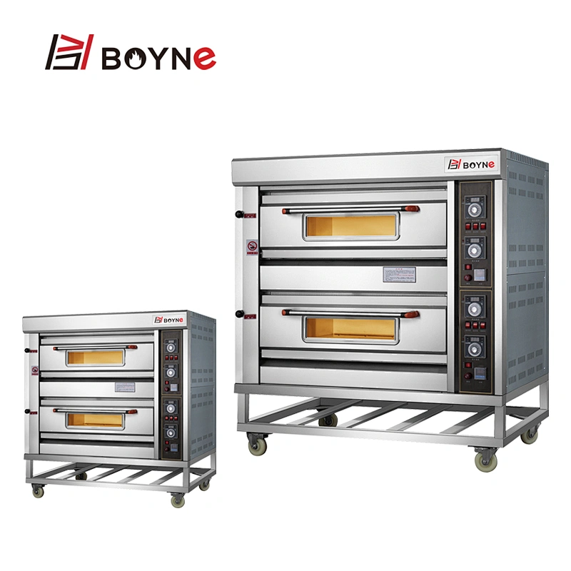 Commercial  Stainless Steel Gas Bakery Equipment Two layer Four Trays Bakery Oven