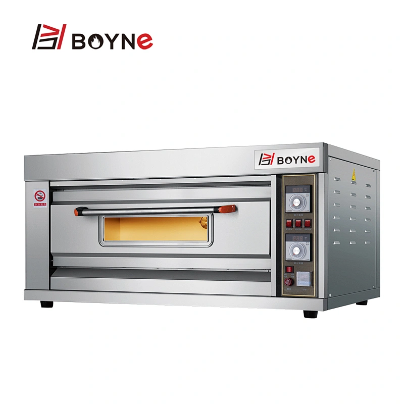 Bakery shop Stainless Steel Single Deck Two Trays Commercial Bakery Deck Oven