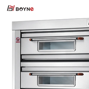 Commercial Stainless Steel Mechanical Control  Three Layer Six Trays Electric Bakery Deck Oven For Bread