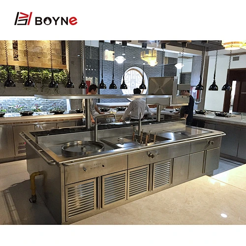 Boyne Chinese Custom Stainless Steel 304 Bakery Cooking Seafood Restaurant Gas Electrical Kitchen Equipment