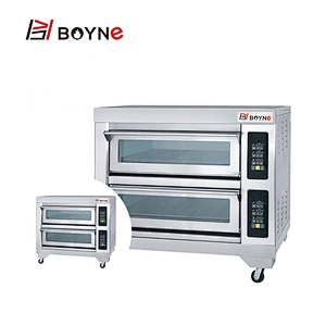Microcomputer Control Stainless Steel Commercial Bakery Two Deck Four Tray Electric Oven