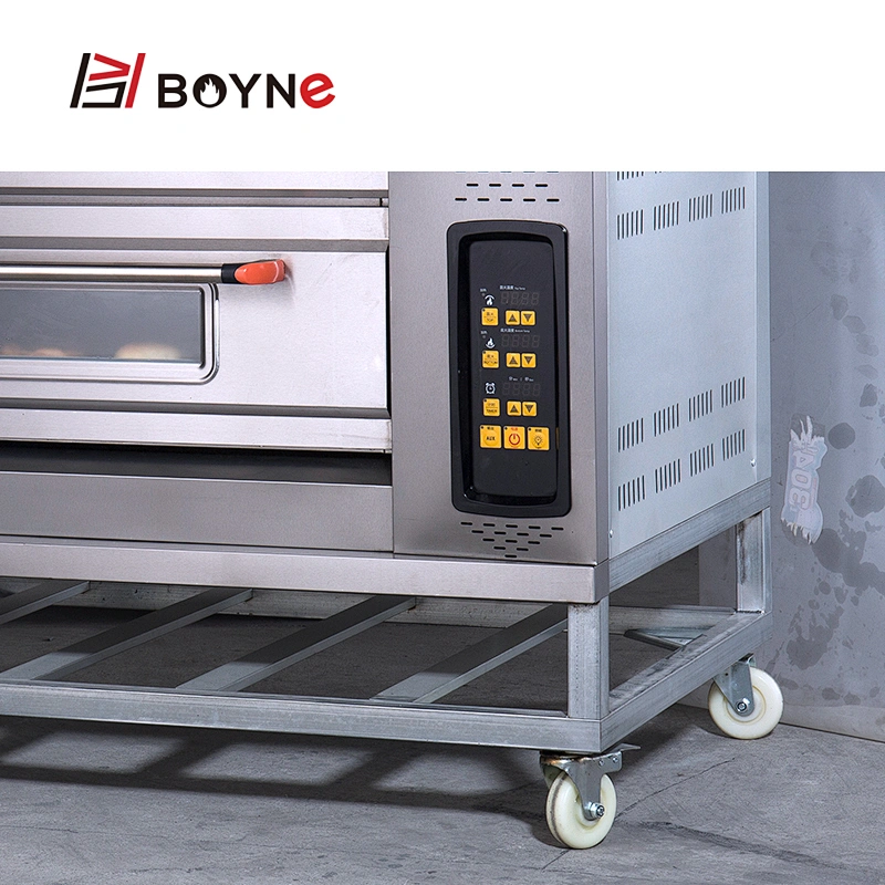 Micro Control Commercial Kitchen Gas oven 2 Layer 4 Trays Baking Deck Oven