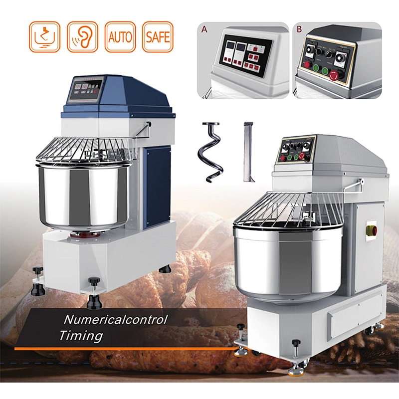 Stainless Steel Bakery Spiral Industrial Bread Dough Mixer 25KG Big Capacity