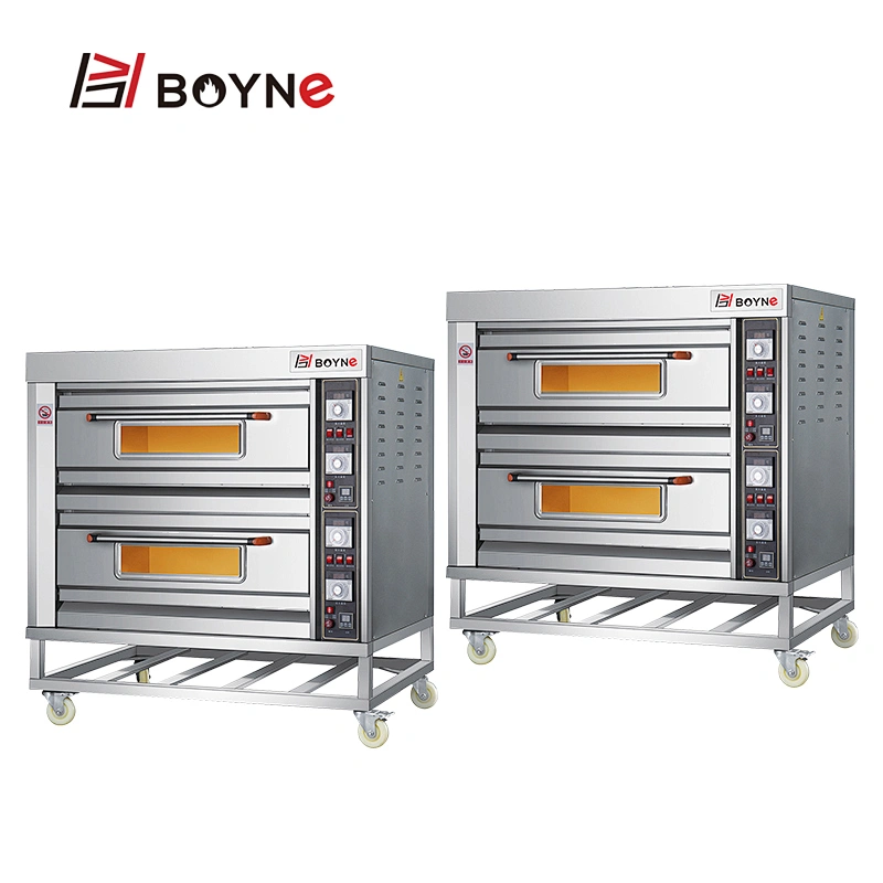 Electric Stainless Steel  Commercial Bakery Equipment Two layer Four Trays Bakery Oven