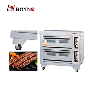 High Temperature Commercial Bakery Deck Oven Stainless Steel 2 Deck 4 Trays Bread Oven