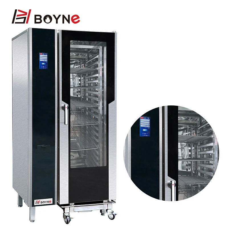 Commercial Kitchen Stainless Steel 20 Trays Touch Screen Electric Cooking Combi Steam Oven  Equipment