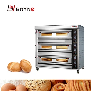 Commercial Big Capacity Gas Three Layers Nine Trays  Bakery Deck Oven For Baking