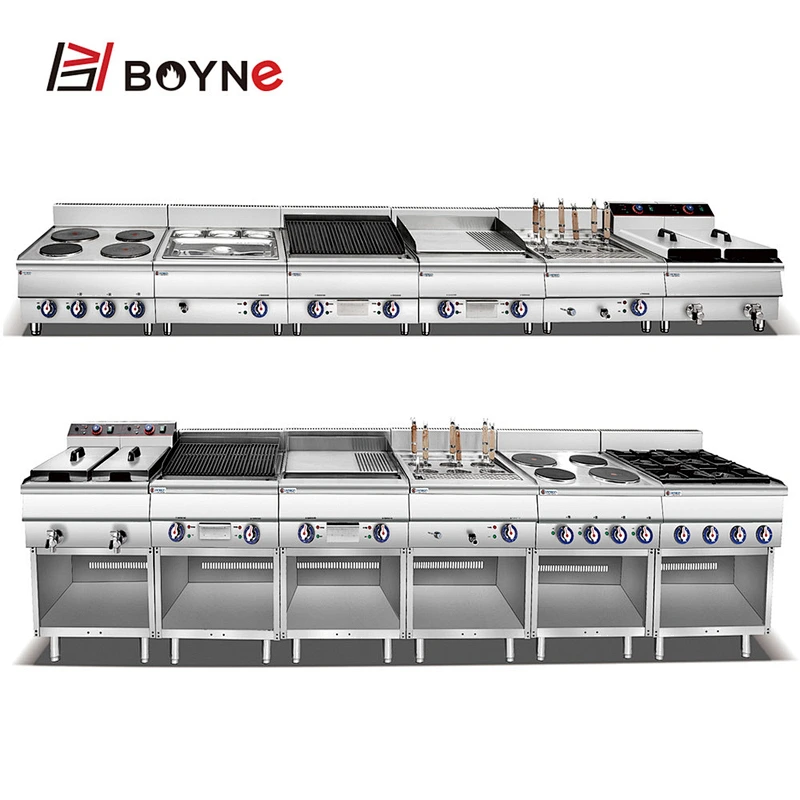 Boyne Chinese Custom Stainless Steel 304 Bakery Cooking Seafood Restaurant Gas Electrical Kitchen Equipment