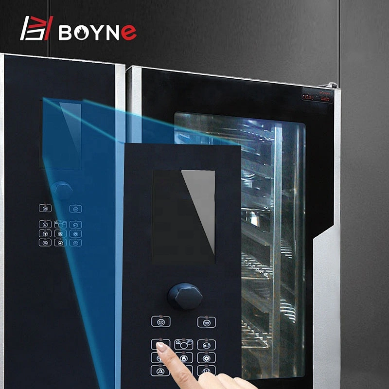 Canteen Equipment LCD Screen Gas Combi Oven With Steamer Smart Temperature control