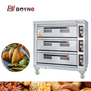 Stainless Steel 3 deck 6 trays gas bakery oven price/commercial bakery ovens for sale