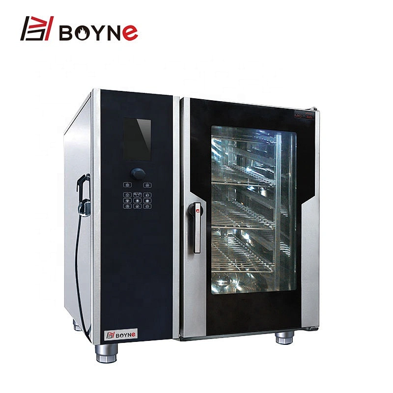 Canteen Equipment LCD Screen Gas Combi Oven With Steamer Smart Temperature control
