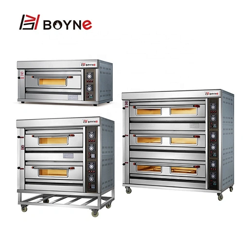 Food Shop Kitchen 2 Deck 4 Trays Bakery Oven Gas Baking Deck Oven