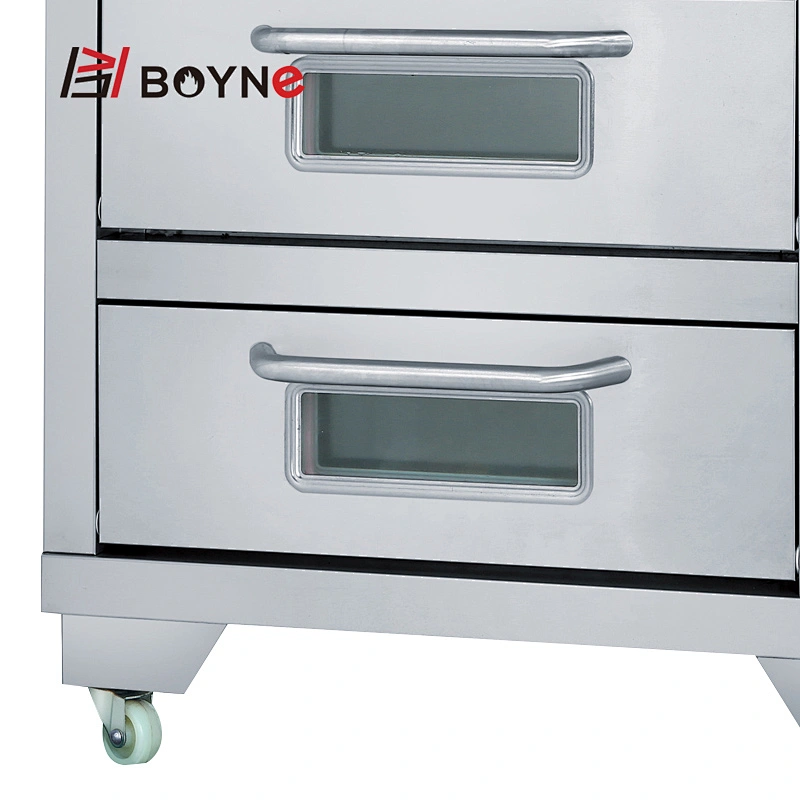 Commercial Stainless Steel Bakery Shop Double Deck Two Layer Oven With Viwing Door