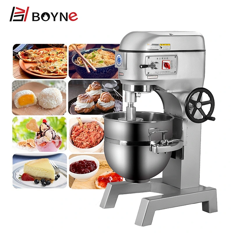 Boyne Kitchen Equipment Industrial Stainless Steel 3 Gears Adjustment Planetary Dough Bread Cake Multifunctional Food Mixer