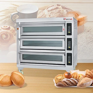 Commercial Bakery Shop Three Deck Nine Trays Microcomputer Electric Bakery Oven