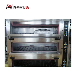 Microcomputer Control Stainless Steel Commercial Bakery Two Deck Four Tray Electric Oven