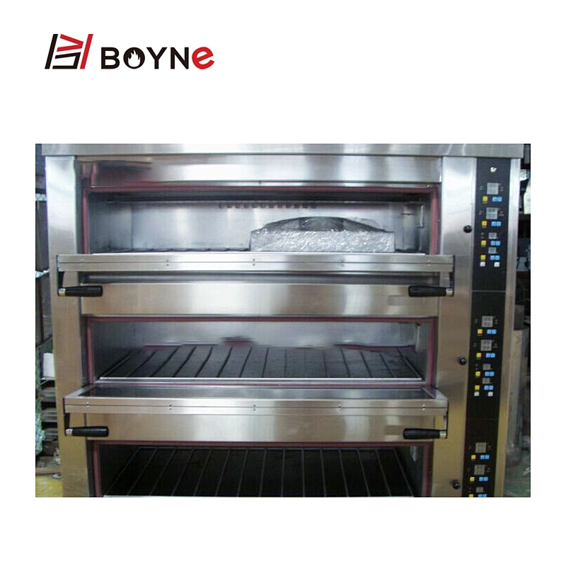 Microcomputer Control Stainless Steel Commercial Bakery Two Deck Four Tray Electric Oven