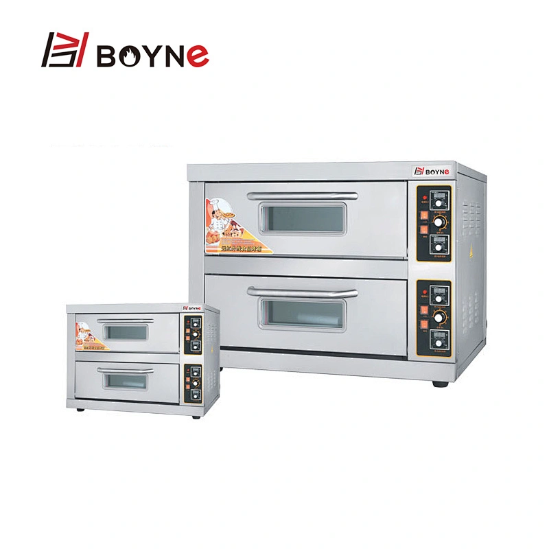 Commercial Stainless Steel Bakery Shop Double Deck Two Layer Oven With Viwing Door
