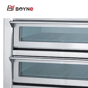 Microcomputer Control Stainless Steel Commercial Bakery Two Deck Four Tray Electric Oven