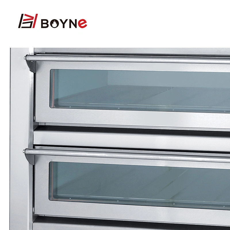 Microcomputer Control Stainless Steel Commercial Bakery Two Deck Four Tray Electric Oven
