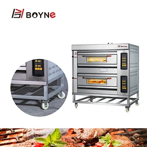 Commercial Kitchen Bakery Oven Micro Gas Oven 3 Layer 9 Trays Baking Deck Oven