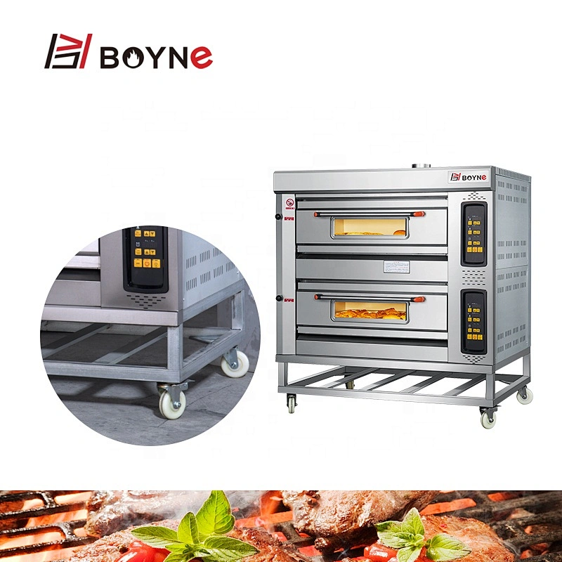 Commercial Kitchen Bakery Oven Micro Gas Oven 3 Layer 9 Trays Baking Deck Oven