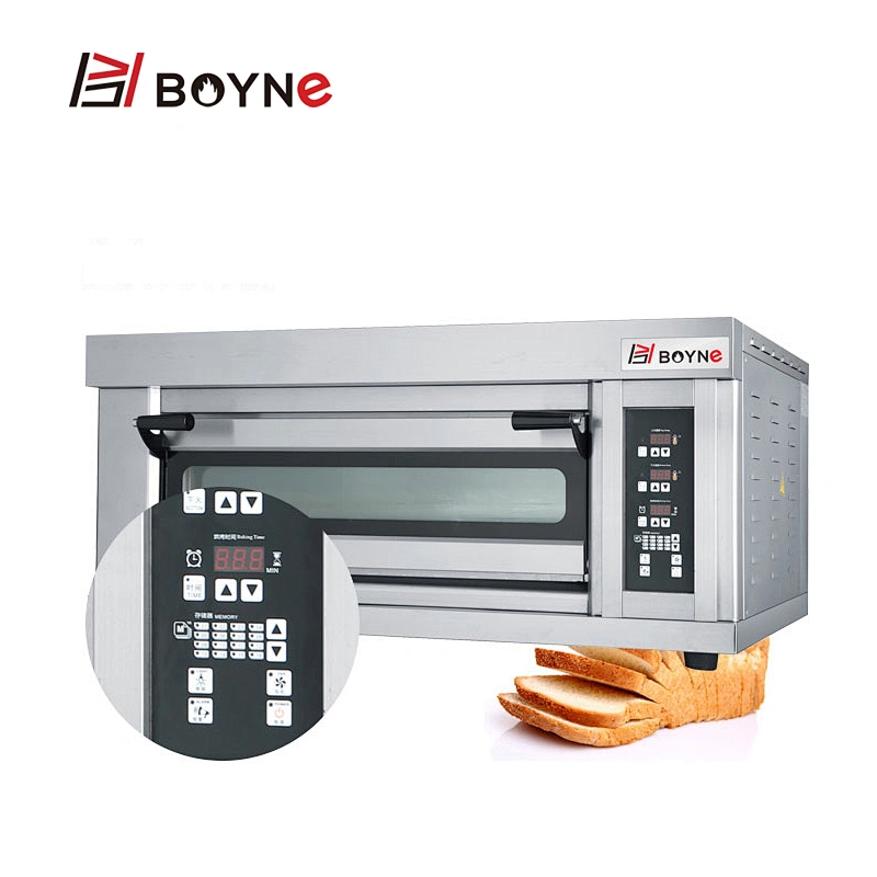 High End Microcomputer Stainless Steel Commercial One Deck Two Trays Bakery Oven