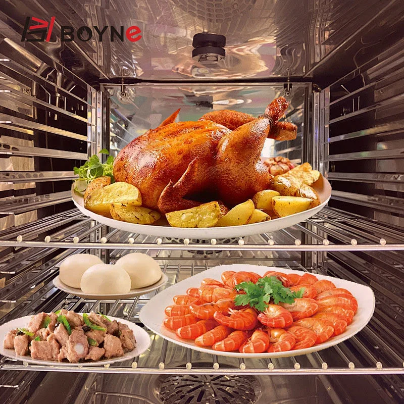 Professional LCD Type 10 Trays Electric Steam Cooking Combination Combi Steamer Oven