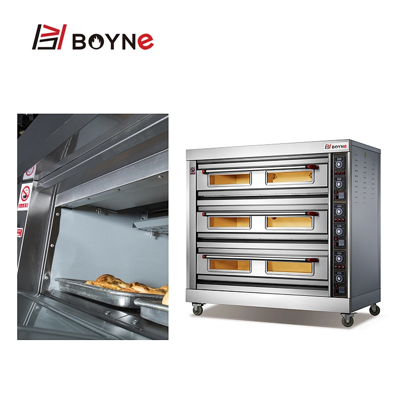 Commercial Mechanical Control Three Layers Nine Trays  Bakery Deck Oven For Baking