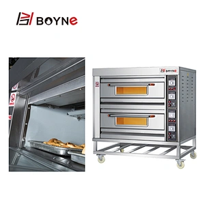 Electric Stainless Steel  Commercial Bakery Equipment Two layer Four Trays Bakery Oven