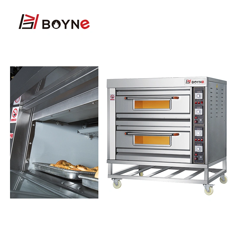 Electric Stainless Steel  Commercial Bakery Equipment Two layer Four Trays Bakery Oven