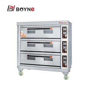 Stainless Steel 3 deck 6 trays gas bakery oven price/commercial bakery ovens for sale