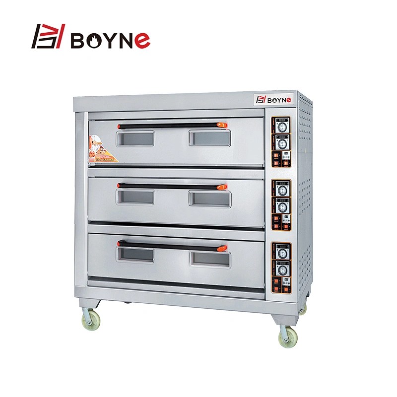 Stainless Steel 3 deck 6 trays gas bakery oven price/commercial bakery ovens for sale