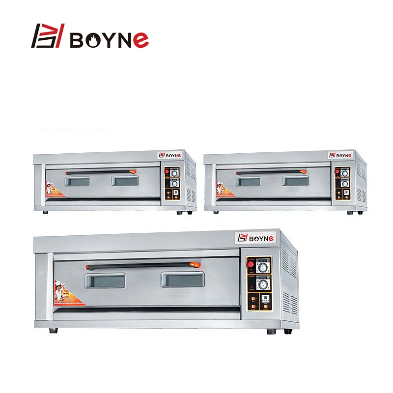 Commercial Bakery Shop Stainless Steel Gas One Deck Three Trays Bread Bakery Oven