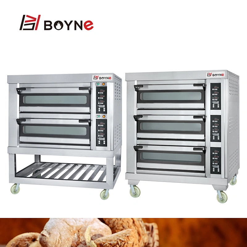 Commercial Stainless Steel Microcomputer Two Deck Four Trays 20-400 degreed Electric Oven