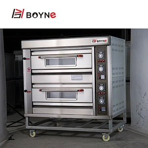 Commercial  Stainless Steel Gas Bakery Equipment Two layer Four Trays Bakery Oven