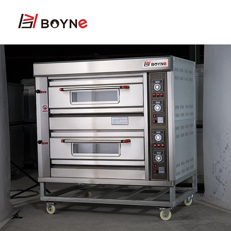 Commercial  Stainless Steel Gas Bakery Equipment Two layer Four Trays Bakery Oven
