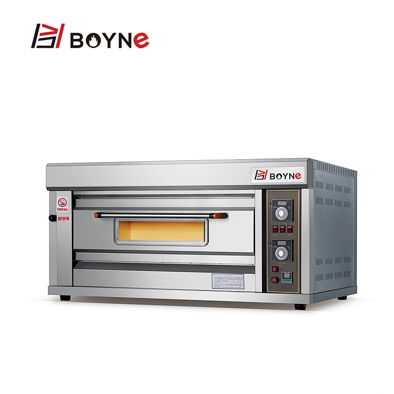Gas Stainless Steel Single Deck Two Trays Commercial Bakery Equipment Deck Oven
