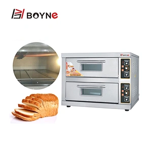 Commercial Stainless Steel Bakery Shop Double Deck Two Layer Oven With Viwing Door