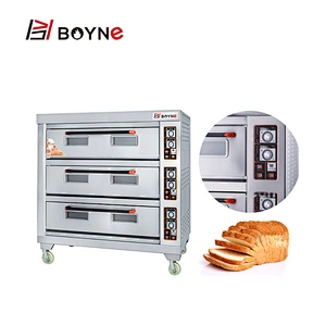 Stainless Steel 3 deck 6 trays gas bakery oven price/commercial bakery ovens for sale