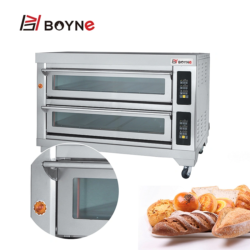 380V Microcomputer Control Commercial Stainless Steel Two Deck Six Trays Bakery Oven